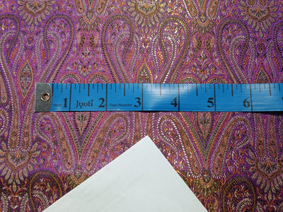 SILK BROCADE FABRIC Purple &amp; Multi Color 44" wide BRO287[4]