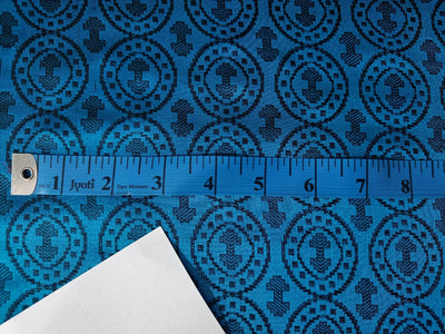 100% Silk Brocade Vestment Fabric Blue & Black color 44" wide BRO286[2]