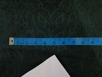 Pure Silk Brocade Black &  Green Colour 44" wide BRO294[4]