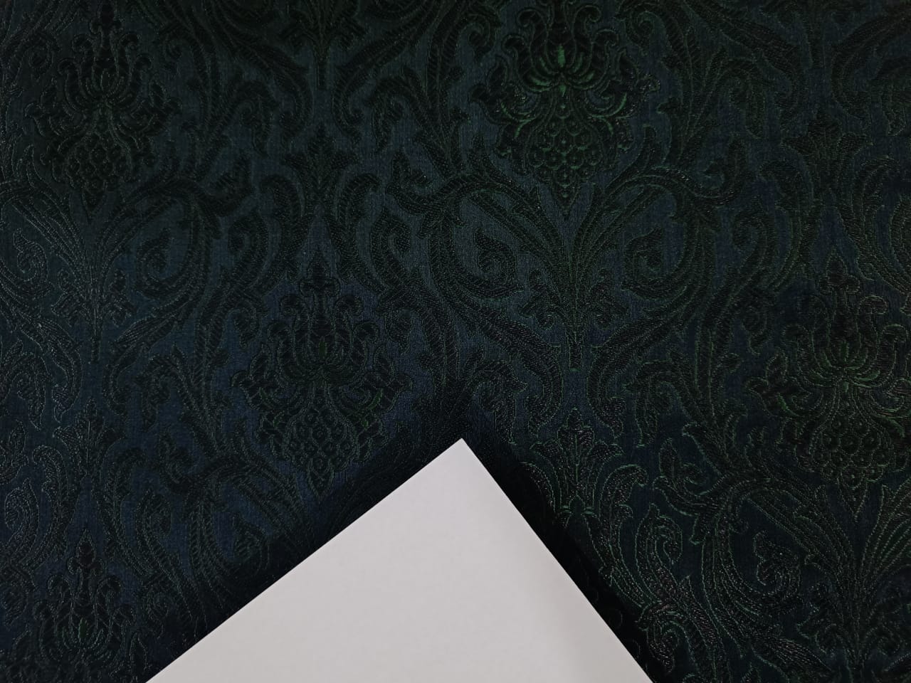 Pure Silk Brocade Black &  Green Colour 44" wide BRO294[4]