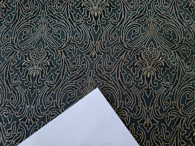 Silk Brocade Black &amp; Golden Cream Colour 44" wide BRO294[1]