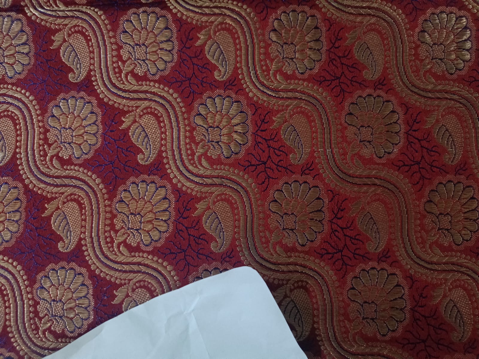 Golden Red Silk Brocade 428 Fabric main image 0