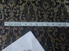 SILK BROCADE FABRIC Black & Metallic Gold color 44" wide BRO264[1]