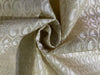 SILK BROCADE FABRIC Cream & Metallic Gold Color 44" wide BRO279[1]