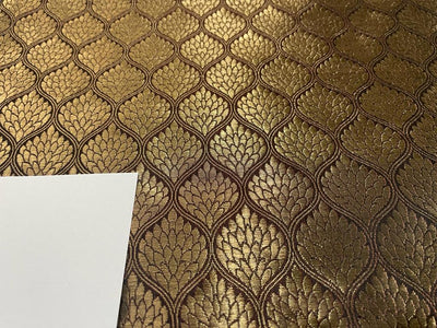 BROCADE FABRIC BLACK WITH METALLIC GOLD AND BLACK COLOR 44" WIDE BRO277[3]