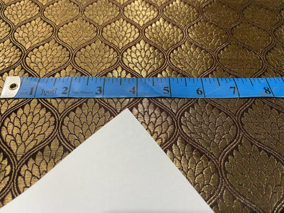 BROCADE FABRIC BLACK WITH METALLIC GOLD AND BLACK COLOR 44" WIDE BRO277[3]