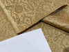 SILK BROCADE FABRIC Light Golden Caramel color 44" wide BRO277[4]