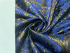 silk Brocade Fabric Blue & Metallic Old Gold color 44" wide BRO277[1]
