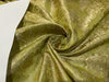 SILK Brocade Fabric Light Olive,Light Caramel & Cream Color 44" wide BRO277[5]