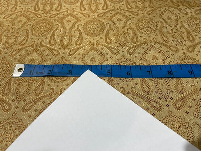 SILK BROCADE FABRIC Light Golden Caramel color 44" wide BRO277[4]