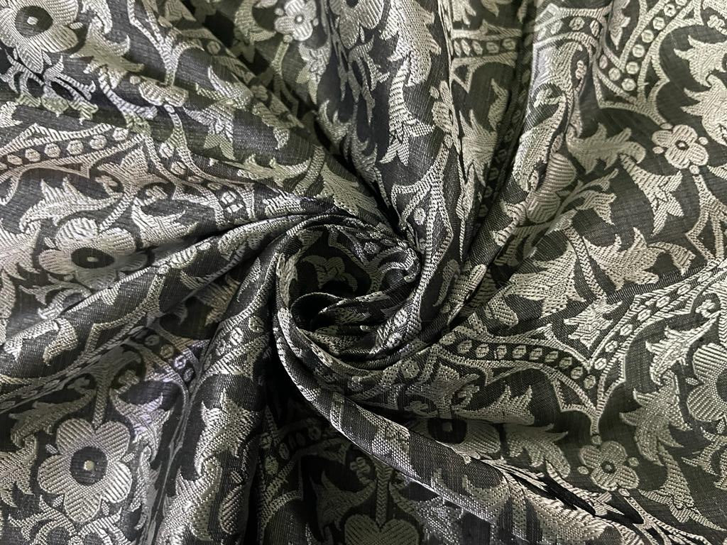 Silk Brocade vestment fabric Grey light ivory grey color 44" WIDE BRO262[2]
