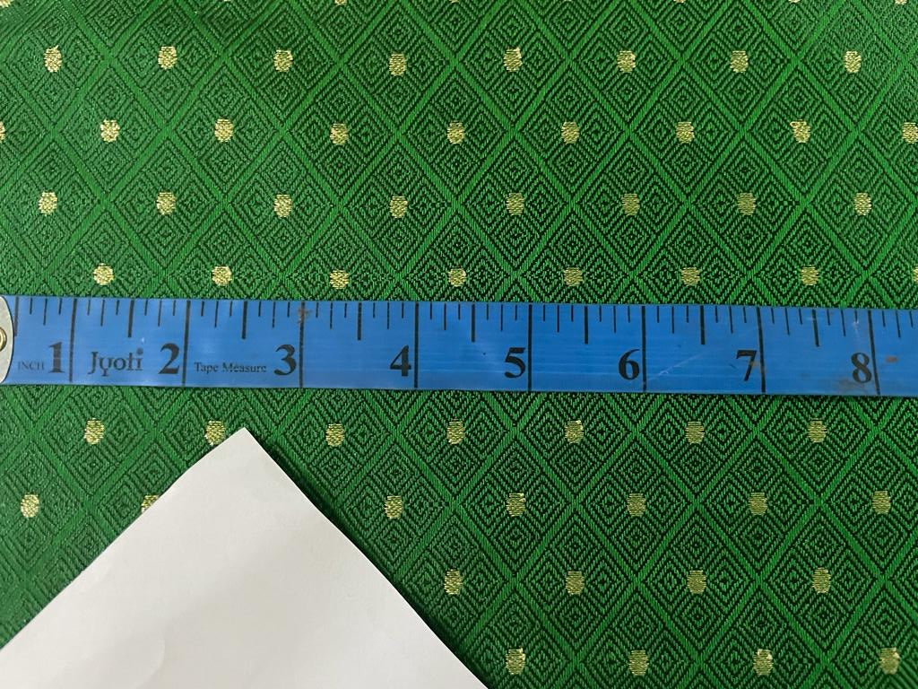 BROCADE FABRIC Emerald Green &amp; Metallic Gold color 44" wide BRO262[4]