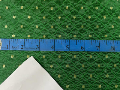 BROCADE FABRIC Emerald Green &amp; Metallic Gold color 44" wide BRO262[4]