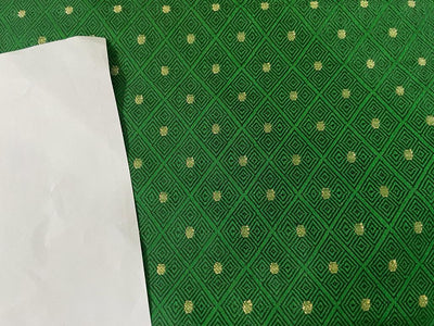 BROCADE FABRIC Emerald Green &amp; Metallic Gold color 44" wide BRO262[4]
