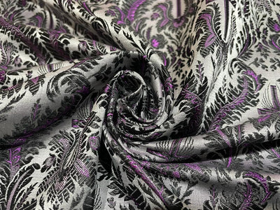 SILK BROCADE vestment FABRIC Purple,Grey & Black color 44" wide BRO261[1]