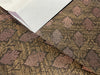 Silk Brocade fabric Dark Brown with Copper Metallic Motive Color 44" wide BRO394[5]