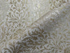 Pure Silk Brocade Fabric white & Metallic Gold color 36" WIDE BRO263[3]