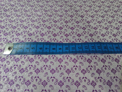 SILK BROCADE FABRIC Ivory & Pinkish Purple COLOR 44" WIDE BRO390[1]