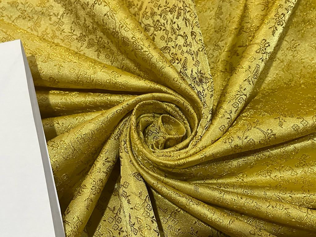 Golden Olive Silk Wool Fabric
