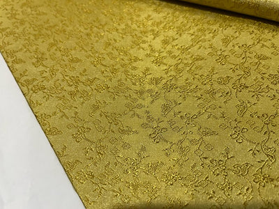 Silk Brocade Fabric Golden Olive color 44" wide BRO372[4]