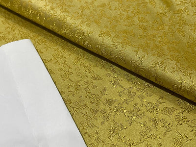 Silk Brocade Fabric Golden Olive color 44" wide BRO372[4]