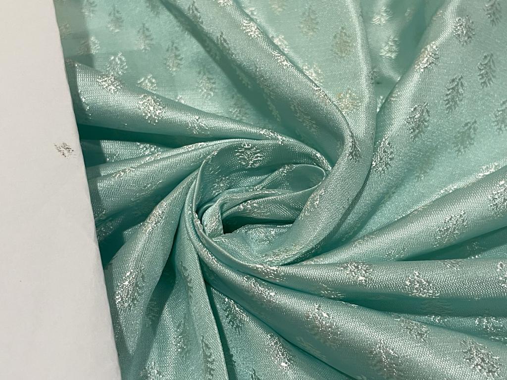 Silk Brocade FABRIC Light Pastel Blue color 44" wide BRO372[5]