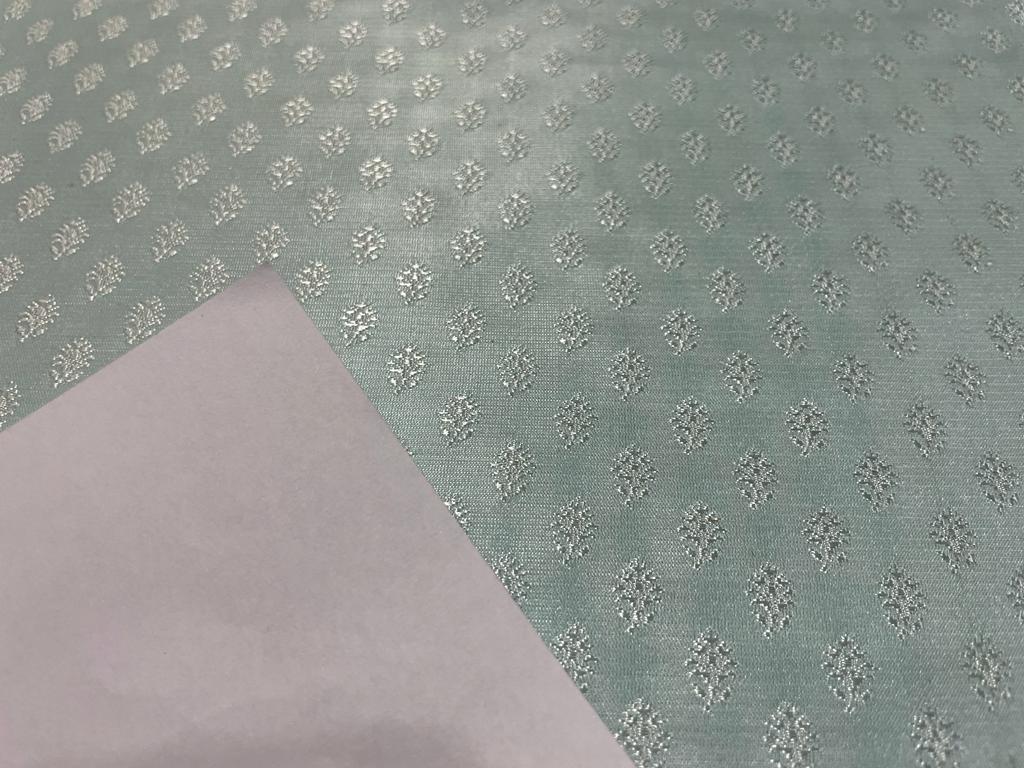 Silk Brocade FABRIC Light Pastel Blue color 44" wide BRO372[5]
