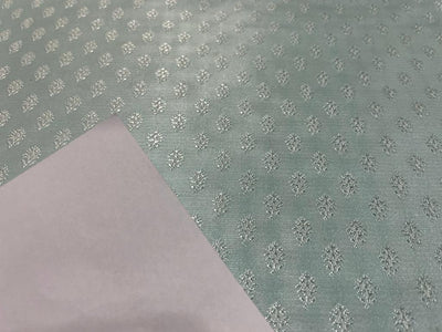Silk Brocade FABRIC Light Pastel Blue color 44" wide BRO372[5]