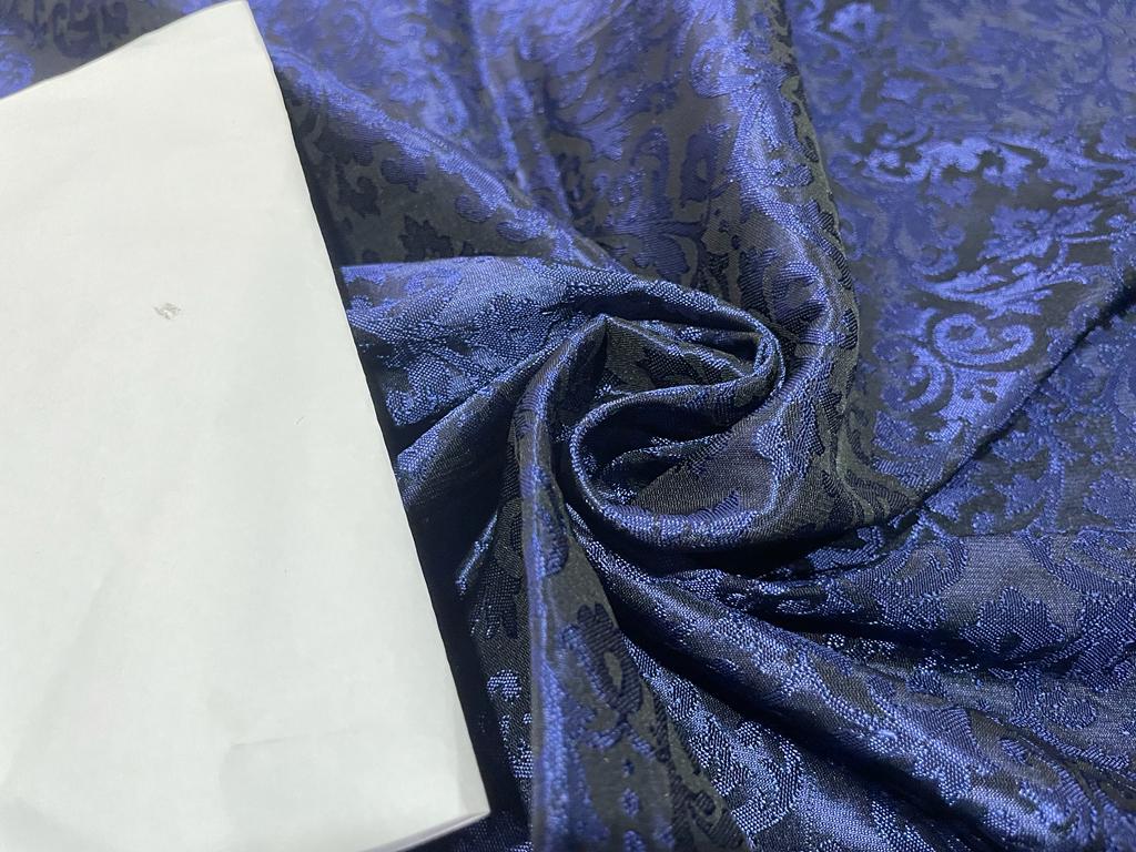 Silk Brocade fabric Midnight Blue Color 44" wide BRO378[5]