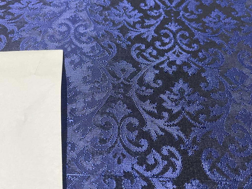 Silk Brocade fabric Midnight Blue Color 44" wide BRO378[5]