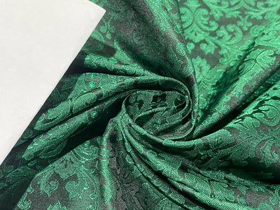 SILK RICH BROCADE FABRIC FOREST GREEN COLOR 44" wide BRO378[1]