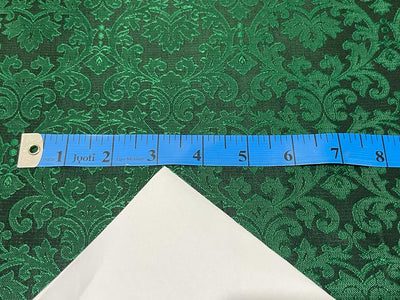 SILK RICH BROCADE FABRIC FOREST GREEN COLOR 44" wide BRO378[1]