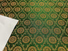 Spun Silk Brocade fabric Green & Metallic Gold Color 44" wide BRO377[4]