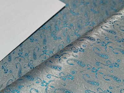 Spun Brocade Fabric Blue & Metallic Gold color 44" wide BRO379[2]