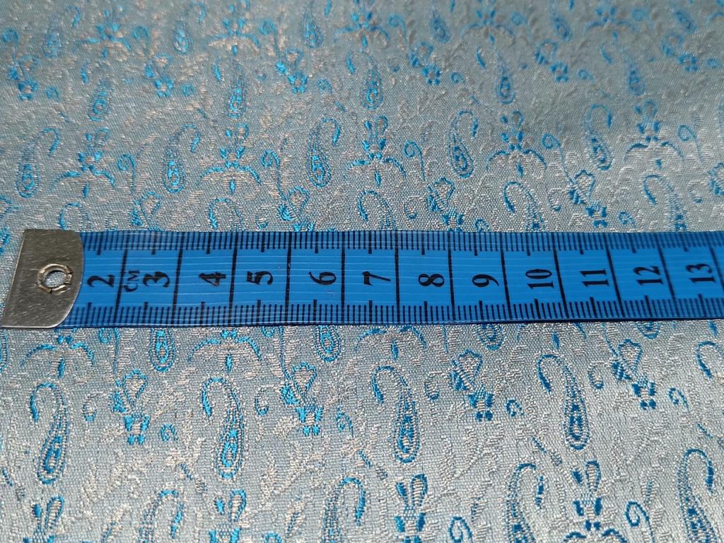 Spun Brocade Fabric Blue & Metallic Gold color 44" wide BRO379[2]