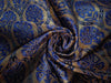 SILK BROCADE FABRIC BLACK,Blue & Metallic GOLD color 44" wide BRO281[2]