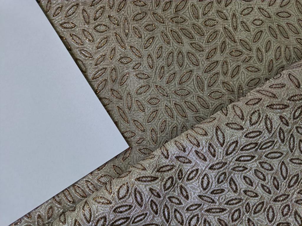 Spun Brocade Fabric Beige & Metallic Gold color 44" WIDE BRO361[3]