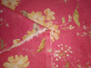 100% linen Floral  print 44" wide available in 4 colors [Beige brown, Watermelon pink, Yellow, Green]