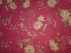 100% linen Floral  print 44" wide available in 4 colors [Beige brown, Watermelon pink, Yellow, Green][15410-15413]