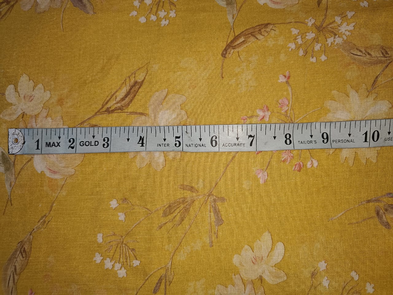 100% linen Floral  print 44" wide available in 4 colors [Beige brown, Watermelon pink, Yellow, Green]