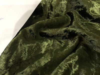 100% Crushed Velvet Fabric 54" wide GREEN X BLACK [15551]