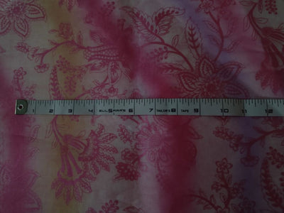 Cotton organdy printed 44 inches available in 2 designs [shaded paisleys pinks orange blue pink floral][15559/60]