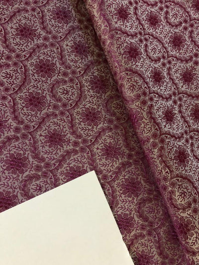 Silk Brocade fabric purple and metallic gold color 44" wide BRO901[7]