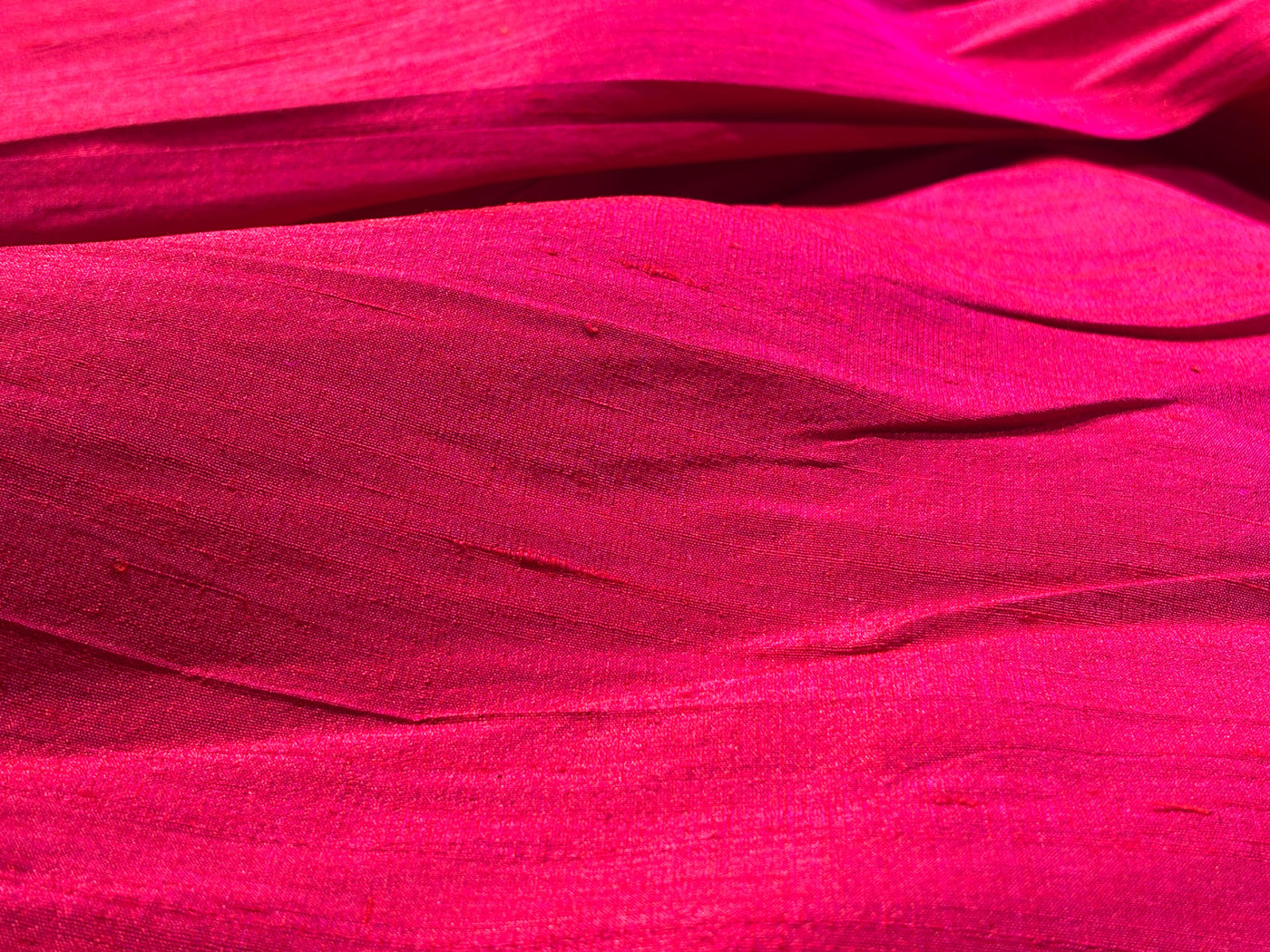 100% Raw Silk Two-Tone Bright Fuchsia Pink & Magenta With Slubs /54" Wide/MM7(2)/ US 17759