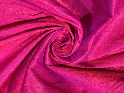 100% Raw Silk Two-Tone Bright Fuchsia Pink & Magenta With Slubs /54" Wide/MM7(2)/ US 17759