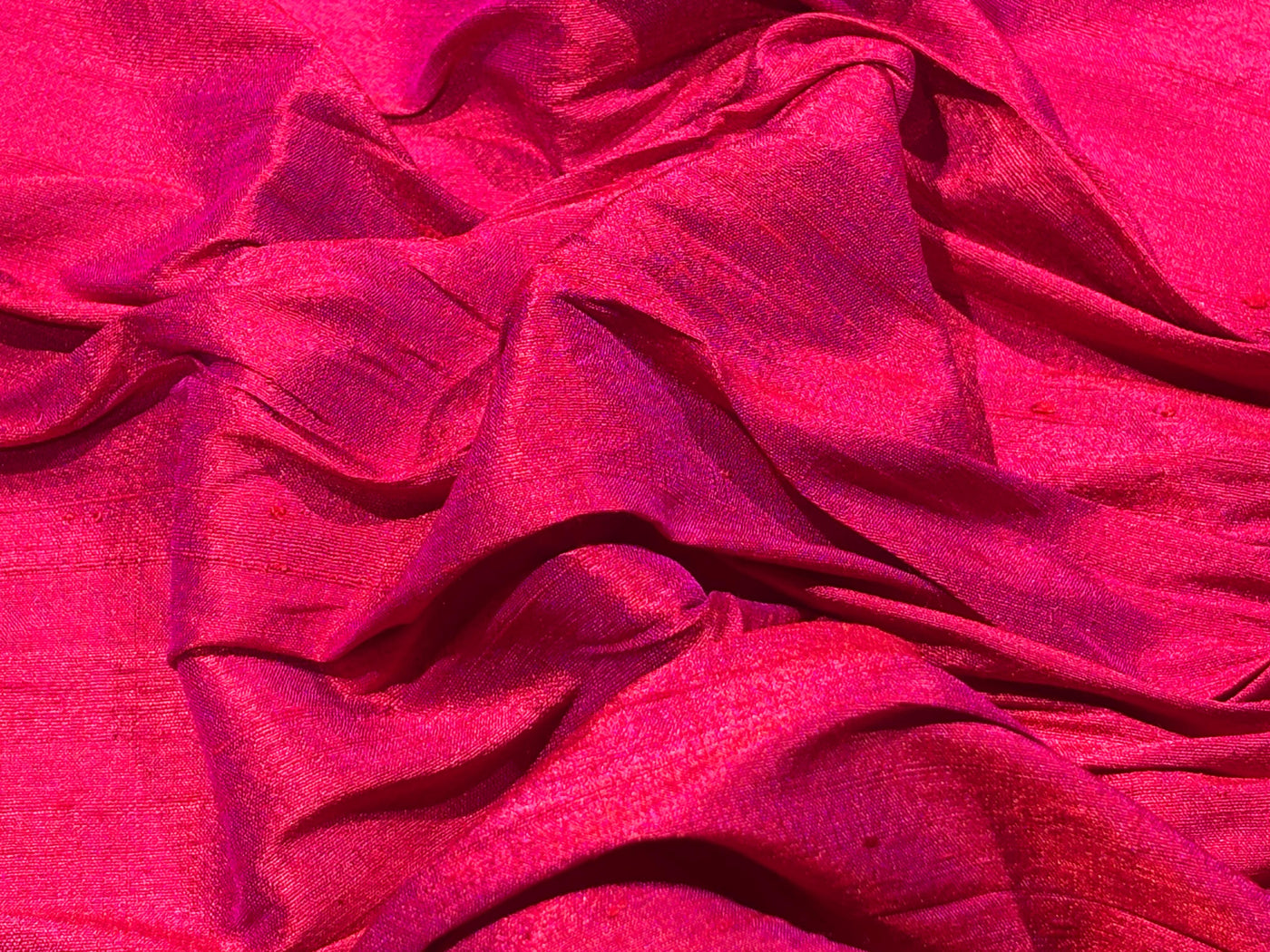 100% Raw Silk Two-Tone Bright Fuchsia Pink & Magenta With Slubs /54" Wide/MM7(2)/ US 17759