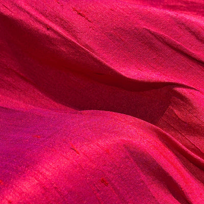 100% Raw Silk Two-Tone Bright Fuchsia Pink & Magenta With Slubs /54" Wide/MM7(2)/ US 17759