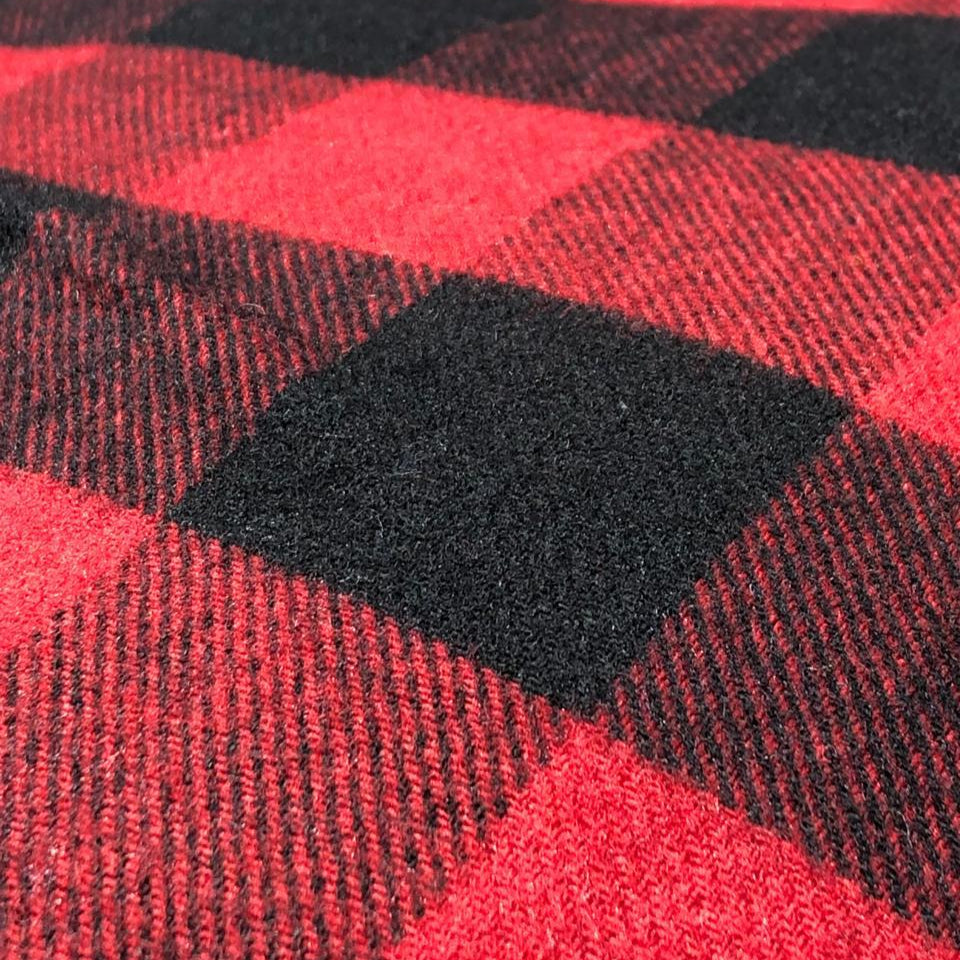 100% Wool Fabric Red and Black plaids [17724]