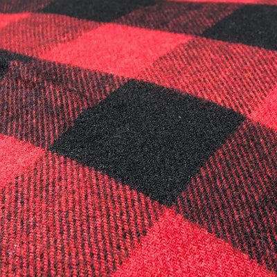100% Wool Fabric Red and Black plaids [17724]