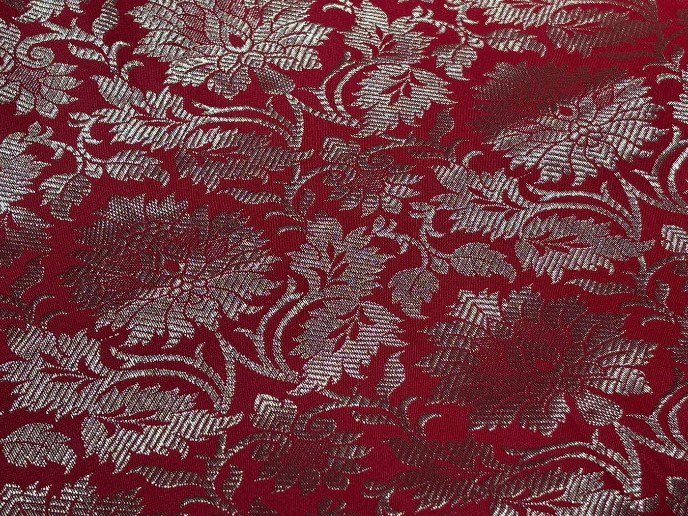 Silk Brocade fabric 44" gold  jacquard available in 2 colors red/gold and pink/white gold  BRO1063[3/4]